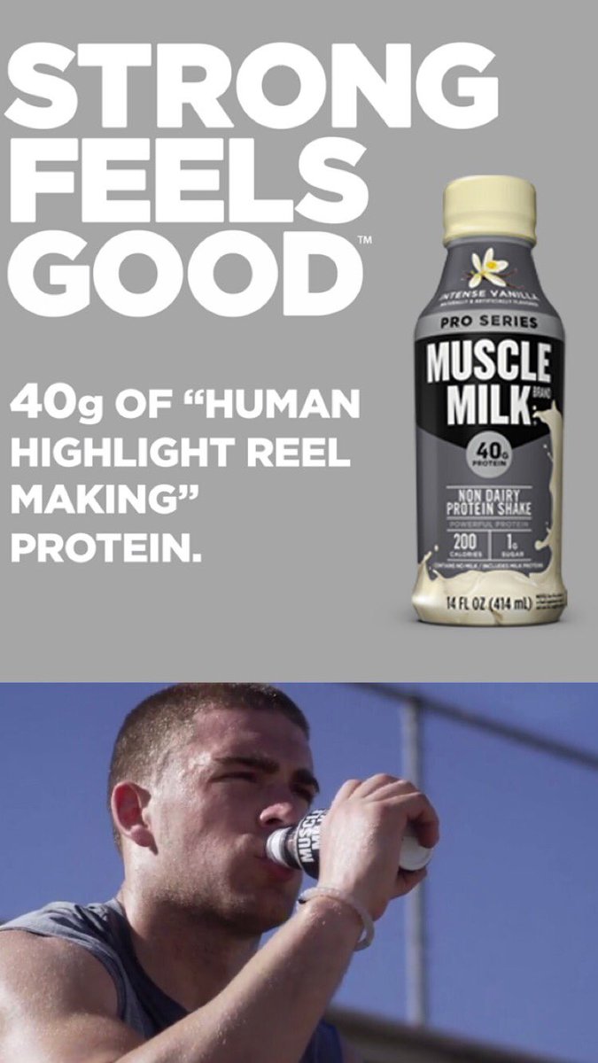 MuscleMilk's tweet photo. 40g of “HUMAN HIGHLIGHT REEL MAKING” PROTEIN 💪 #protein #strongFeelsGood https://t.co/Xngxo4jGm3