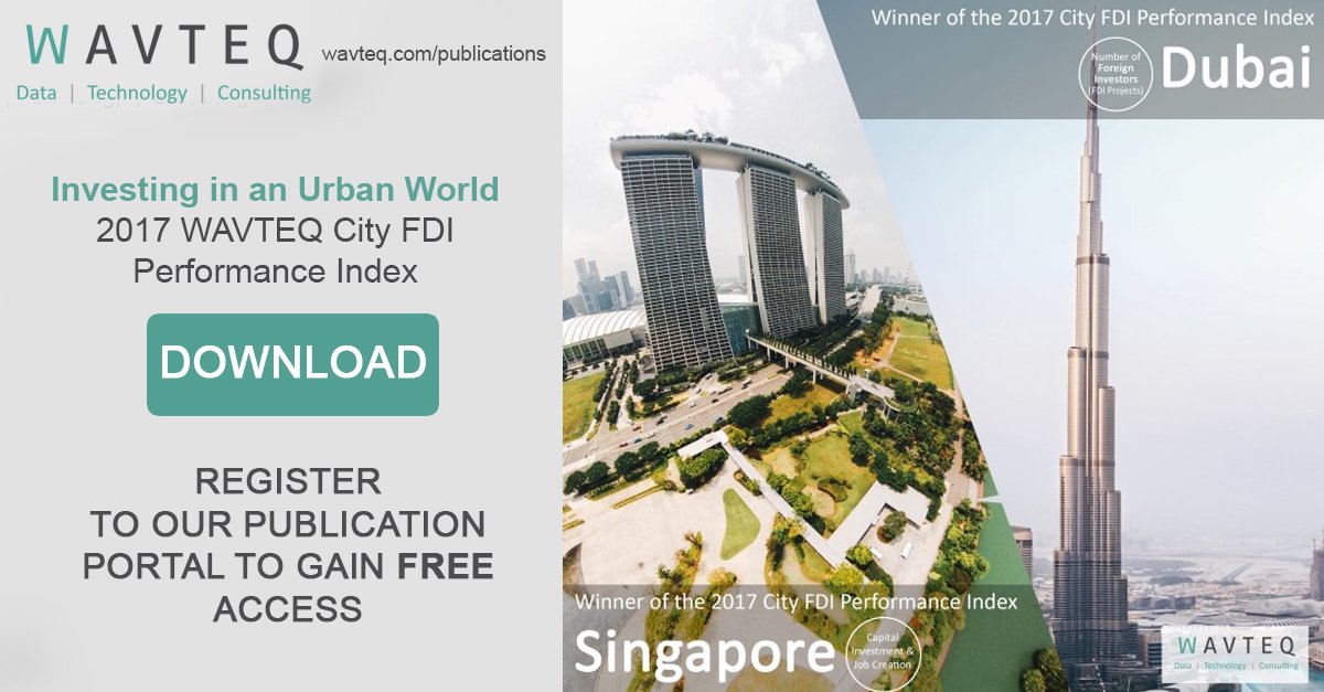 wavteq's tweet photo. WAVTEQ launches first ever 'City FDI Performance Index' for 50 leading cities in the world. Register to our online publications portal to gain FREE access to the report - https://t.co/0ki5Ze9txg
@dubaiFDI #DubaiFDI #SingaporeFDI #EconDev #FDI #FDIInsights #DubaiInvestmentWeek https://t.co/GPOahEtQwt