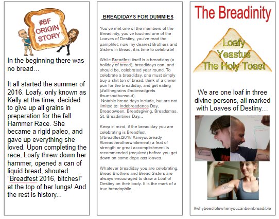BreadFest2016's tweet photo. Oh hey MOFOs, we're back and bready for #BREADFEST2018 !!!!111!!!!1!!!! https://t.co/2RZyPiS7mC