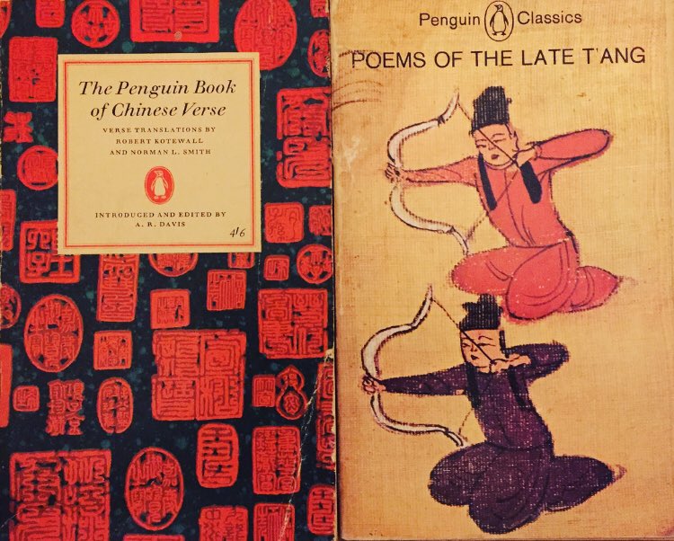 LLToby's tweet image. Penguin classics on the golden age of Chinese poetry (1962/65) #chinesepoetry #China #penguinbooks #bookstagram #coverart #classicbooks #poetry #