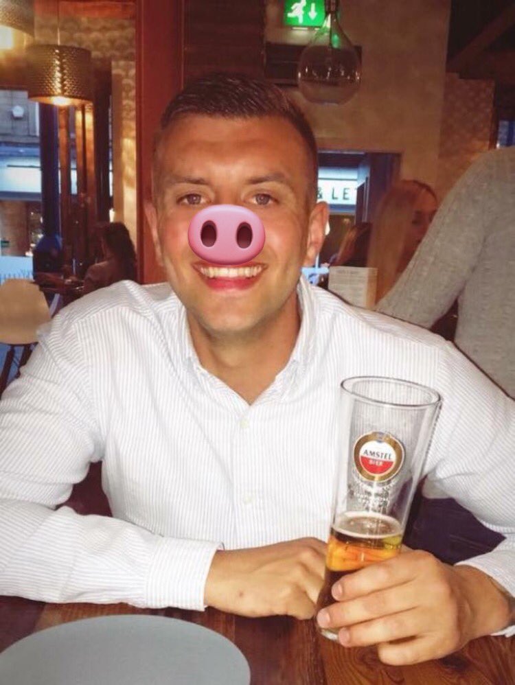 IsaacOldroyd's tweet photo. Pig of the week this week goes to @samuelmonks95 congratulations you horrible pig 🏆 #pigoftheweek #stupidoilywelder https://t.co/4vUxKqeKg0