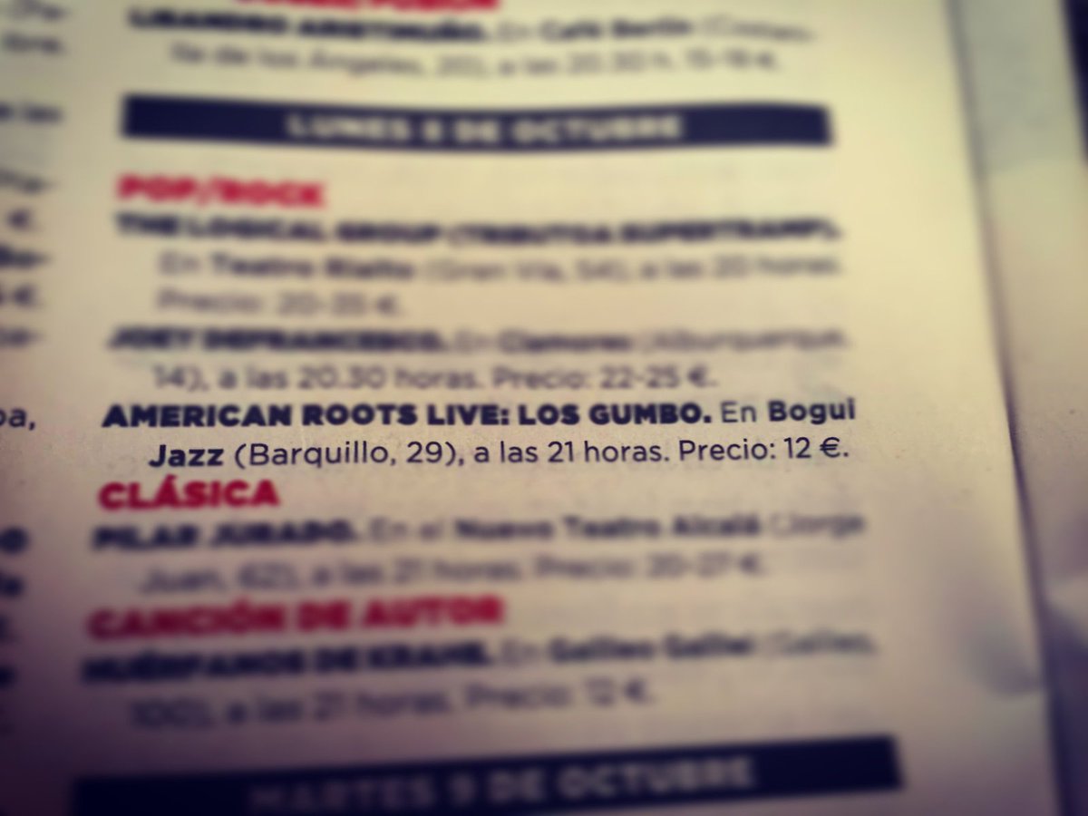 LOS GUMBO (@los_gumbo) on Twitter photo Hoy <a href="/elmundoes/">EL MUNDO</a> Concierto <a href="/LOS_GUMBO/">LOS GUMBO</a> en <a href="/BoguiJazz/">Bogui Jazz</a> Lunes 8 Oct. 9 pm #MadridBlues #LiveMusicMadrid #OcioMadrid <a href="/BLUES_CANARIAS/">BLUES CANARIAS</a> #MúsicaEnVivo Hoy <a href="/elmundoes/">EL MUNDO</a> Concierto <a href="/LOS_GUMBO/">LOS GUMBO</a> en <a href="/BoguiJazz/">Bogui Jazz</a> Lunes 8 Oct. 9 pm #MadridBlues #LiveMusicMadrid #OcioMadrid <a href="/BLUES_CANARIAS/">BLUES CANARIAS</a> #MúsicaEnVivo