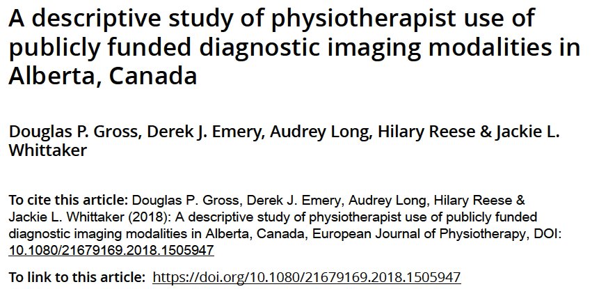 jwhittak_physio's tweet photo. PT jurisdictions working for diagnostic imaging referral privileges may find our descriptive study (Alberta experience) helpful  https://t.co/9RgC5c51MC Great summary &amp; relevance by @LeanneLoranger https://t.co/i4nRRDVLPV We will present @PhysioCan #Physiocan2018 on Nov 3, 2018 https://t.co/nJYHXHud4N