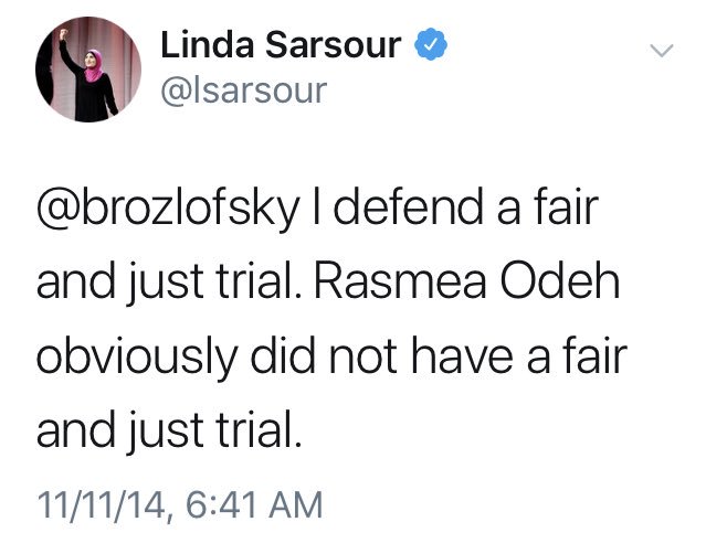 Linda Sarsour will only speak to extremist Jewish groups like JVP who invite her friend, Rasmea Odeh, a convicted terrorist who also committed immigration fraud, to be keynote speaker.