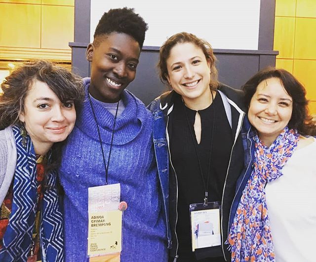 nextgenradio's tweet photo. I'm waiting to board flight to @notredame university. Left to right, #nextgenradio alumni/mentors.@audiosand Adwoa Gyimah-Brempong, Isabel Vazquez and @erikaaaguilar are together at the  @thirdcoastfest and thought enough to send me this photo. #thinkpub… https://t.co/VzHY8KTA2y https://t.co/6g2QkpDVcS