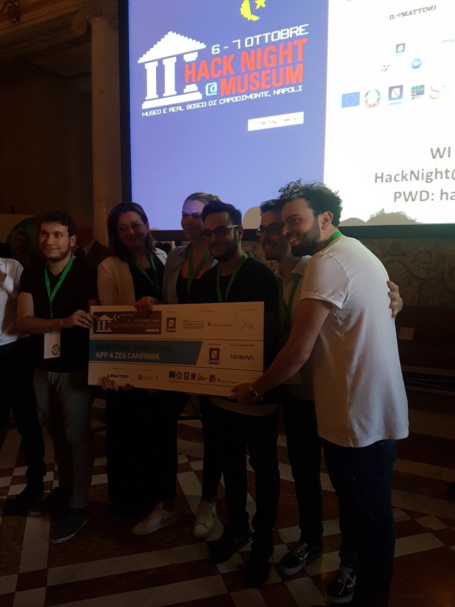 FPA_net's tweet photo. Con la soluzione #ZEST, è il team #NZT ad aggiudicarsi il premio di @Reg_Campania e #Almaviva @Almawave per la challenge sulle Zone Economiche Speciali! Bravissimi bravissimi! #hacknight18 #odcampania https://t.co/nlH6A0BPhX