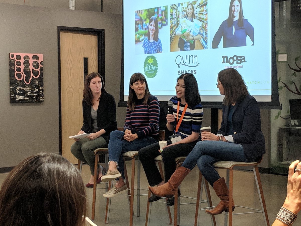 NatchCom's tweet image. Diving in this morning with the women behind the companies who started them: @noosayoghurt, @QuinnSnacks, @TheJackfruitCo