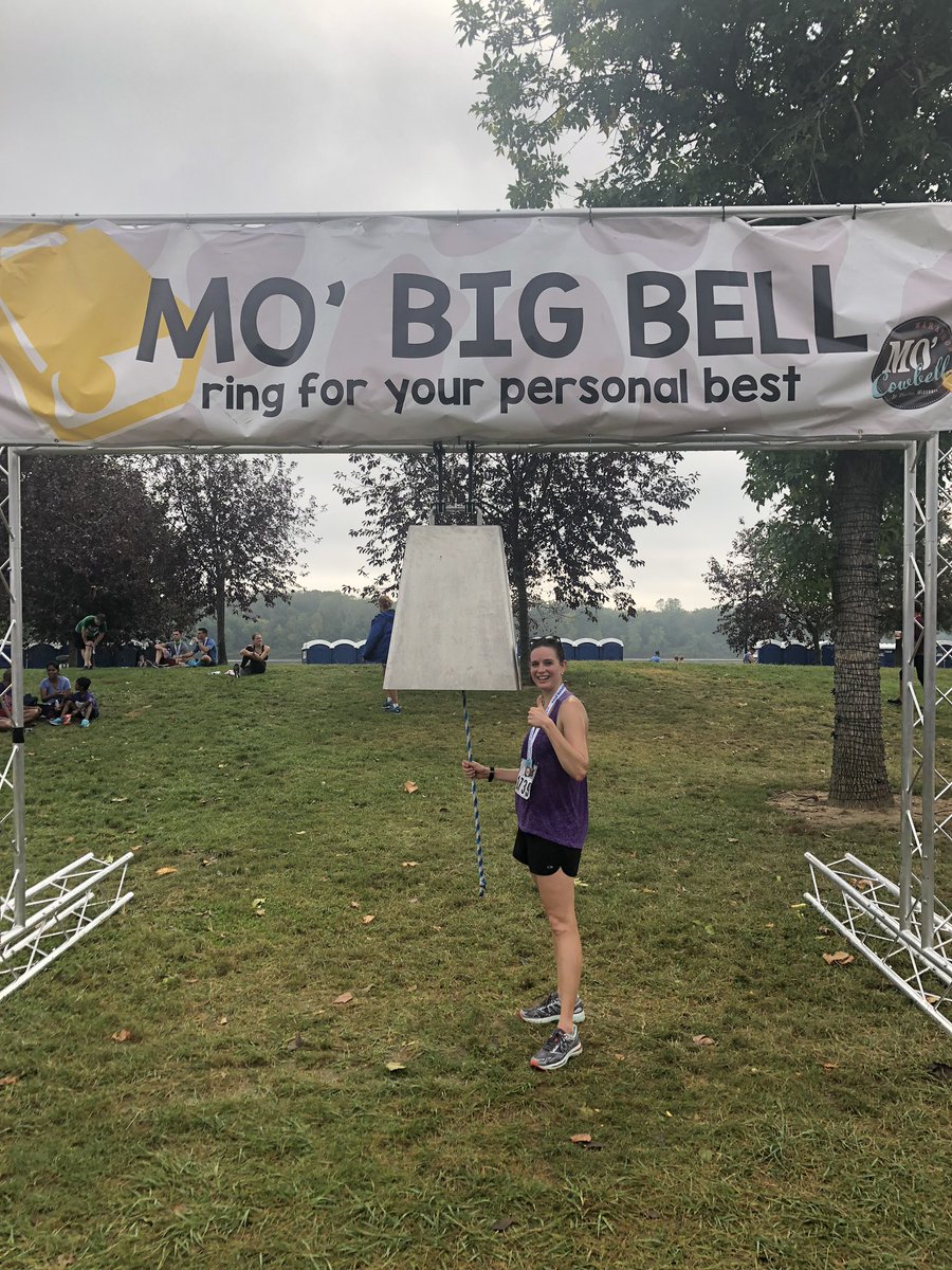 Christieblecher's tweet photo. Finished! Not my best time, but I am happy I could complete it with all I have gone through this year! #mocowbell #NeverthelessShePersisted https://t.co/bTrdhDMarr