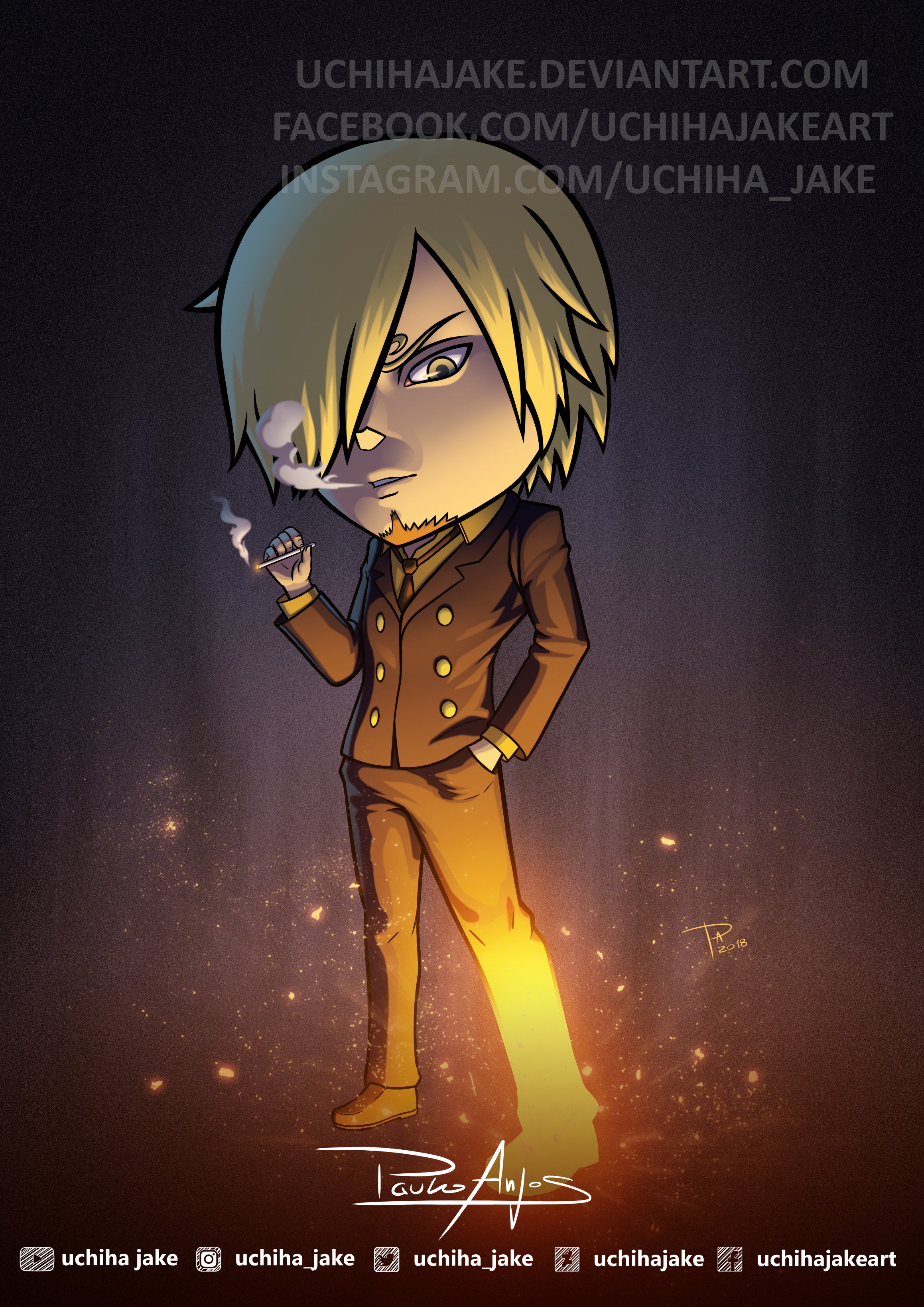 تويتر Uchiha Jake Commissions Open على تويتر Chibi Sanji From One Piece I Think This One Turned Out Pretty Good Open For Commissions Video Of The Process T Co R5f9pbo7jn Anime Art Fanart Manga