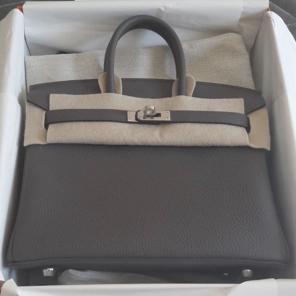 birkin 25 gris etain