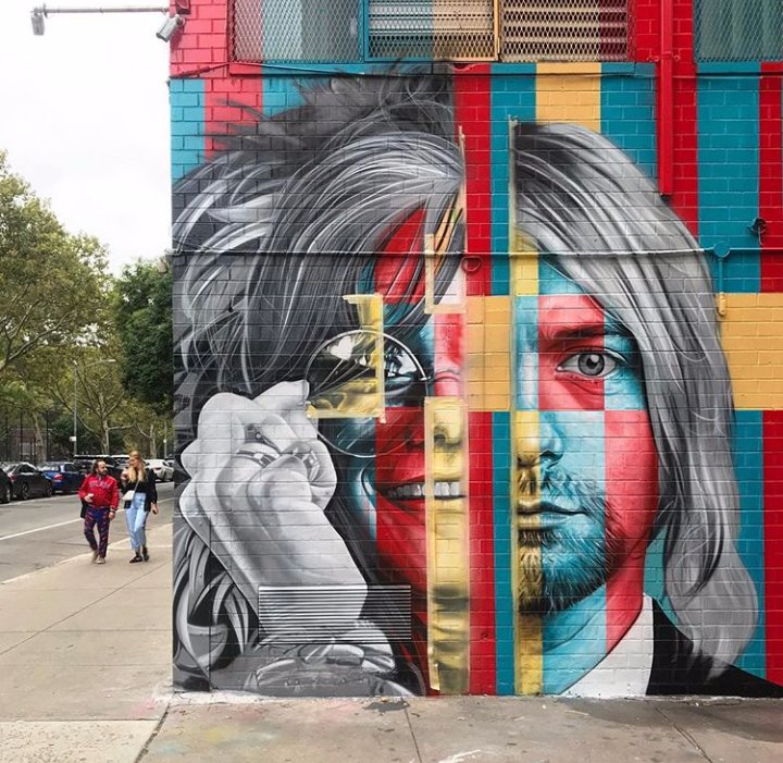 Janis Joplin And Kurt Cobain #streetart #graffiti #JanisJoplin #KurtCobain #RIP #27 #mural #art #music