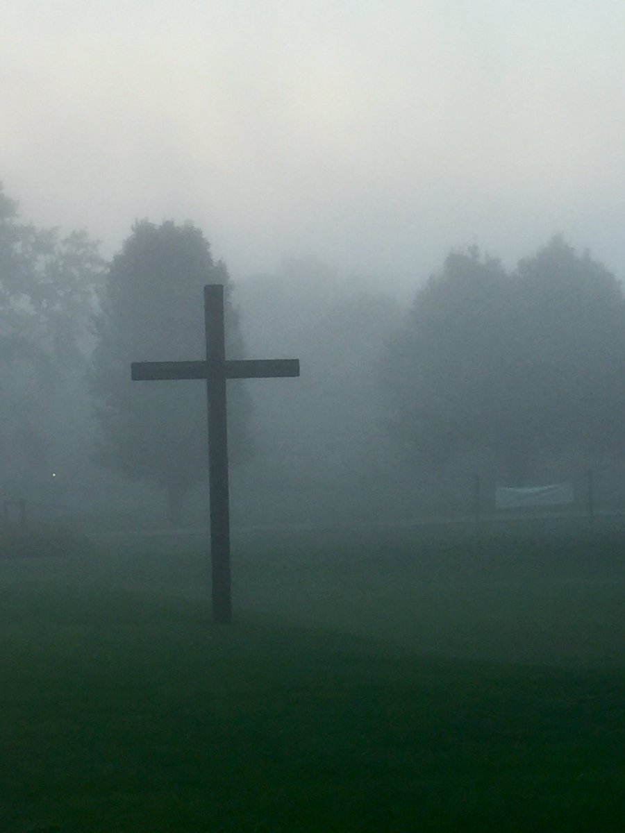NativityIndy's tweet photo. Even in an early morning fog, there is light! #NativityIndy https://t.co/6UCH6IWR2J