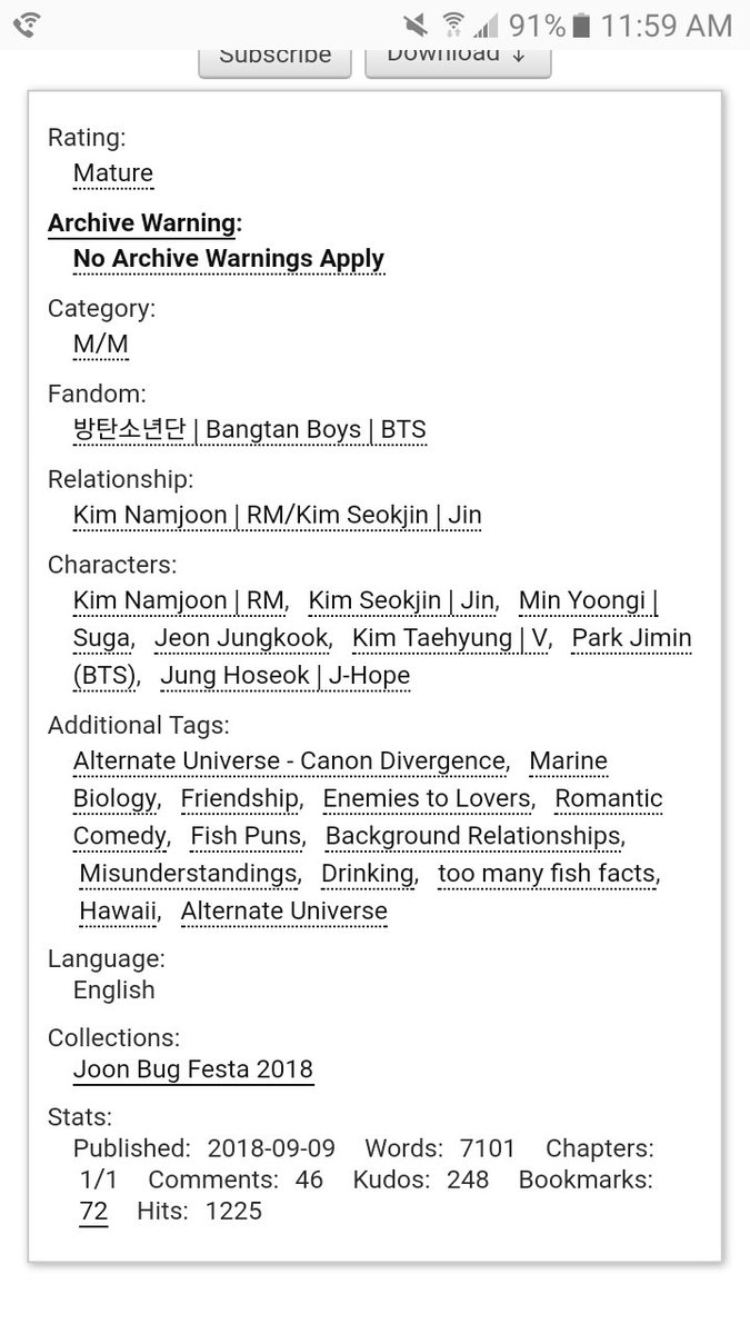 you make the sea bass drop in my heart by oliviacirce• ft. marine biologist joon• namjin are cohosts in hawaii• enemies to friends to lovers• misunderstandings that will make your heart hurt• so. many. fish puns. https://archiveofourown.org/works/15789213 