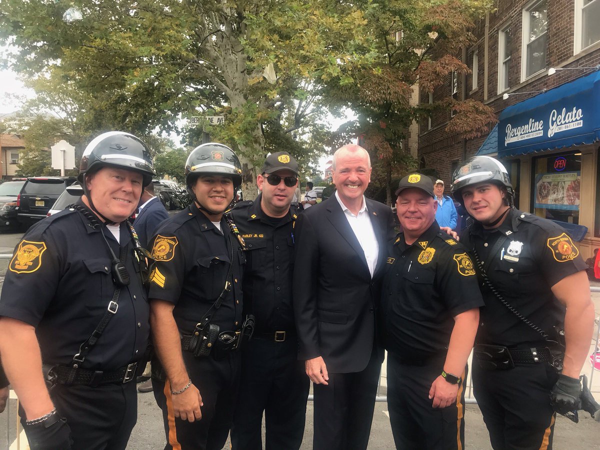nbpolice's tweet image. Some members of our Motor Unit with Captain Farley, Captain Lyons &amp;amp; Governor Murphy at the 43rd Annual Hispanic State Parade of New Jersey #northbergenpolice #motorunit #hispanicstateparadeofnj #communitypolicing