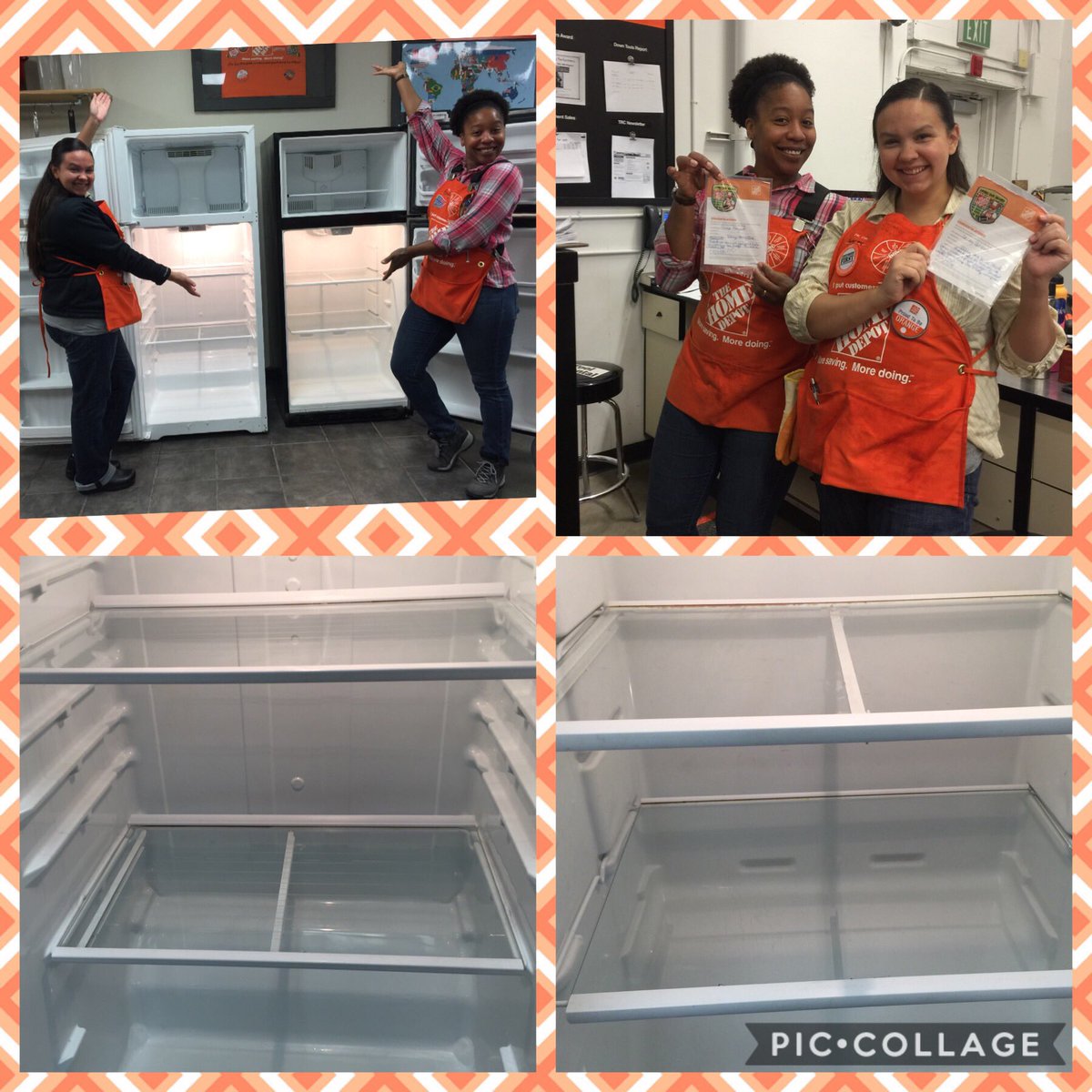 KelseyCedotal's tweet photo. VOA Taking Care of Our People! Gina and Lacey pressure washed our fridges! And they look FANTASTIC!! Thank you to these VOA members for keeping our breakroom clean and associate ready! Laceyโs 1st homer! #CleanBreakroom #MightyWasillaVOA @OlivasSherrie https://t.co/oMCOoiyiBb
