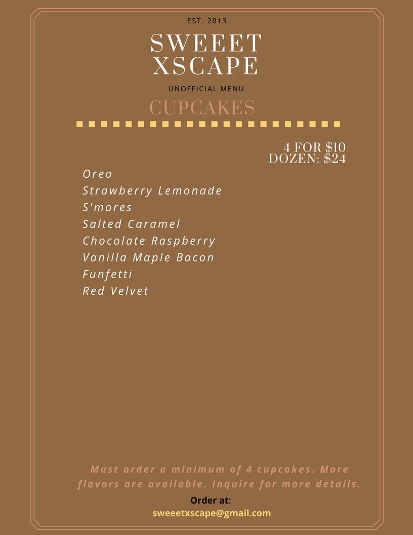 SweeetXscape_'s tweet photo. Revised private catering menu!!! Not available through the coming website but offered to locals of #Charlotte!! Order today!!
.
.
#queencity #sweeetxscape #privatecatering #caterer #supportsmallbusiness #supportblackbusiness #locals #pastrychef #jwu #baker #foodie #sweets https://t.co/u4vZ6AtoqM