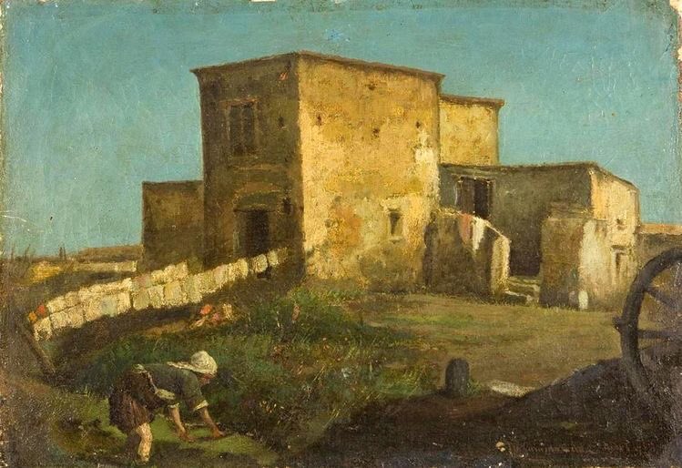 @VicoLudovico @museobrera @ottocento_it @OttocentoLtd @CasaLettori @Asamsakti @alecoscino @mirianagrassi1 @LuisaM56_ @redne2013 @fra852 @BaroneZaza70 @albertopetro2 @ANNAMARIABIASI1 @mariaireneali @BrindusaB1 @paoloigna1 @Natanaelmiangel @artmajcar @aleph54 @archivetro #Ottocentoitaliano 

Michele #Cammarano 

(1835-1920)

Casolari e contadini