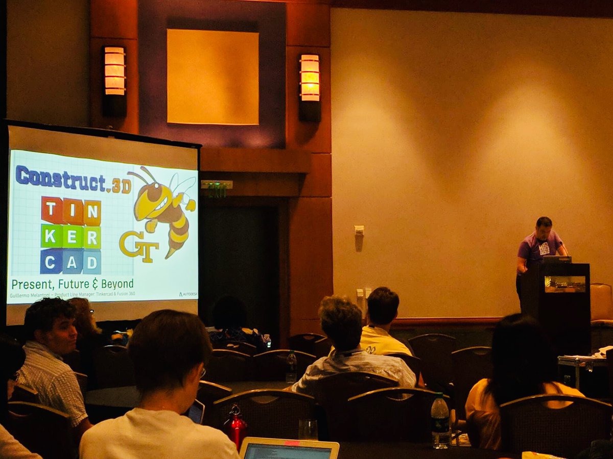 tinkercad's tweet photo. Excited to have @melton3d presenting some @tinkercad updates at #Construct3D2018 Make sure to check out our sessions tomorrow from @JohnHelfen and @blaster701jeff https://t.co/IyOAh3b1Do
