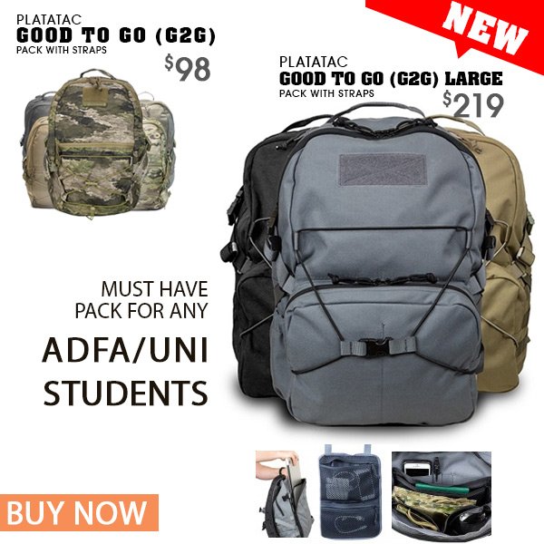 Platatac's tweet photo. Platatac Good To Go (G2G) LARGE Pack with Straps
Don't Miss out https://t.co/Y1vU9DBJQ7
#platatac #platatacgear #platatacmade #g2g #goodtogo #large #pack #backpack #adfa #cadet #unistudents #grey #cbk #black #edc #everydaypack #everydaycarry https://t.co/TnDCixoHSC
