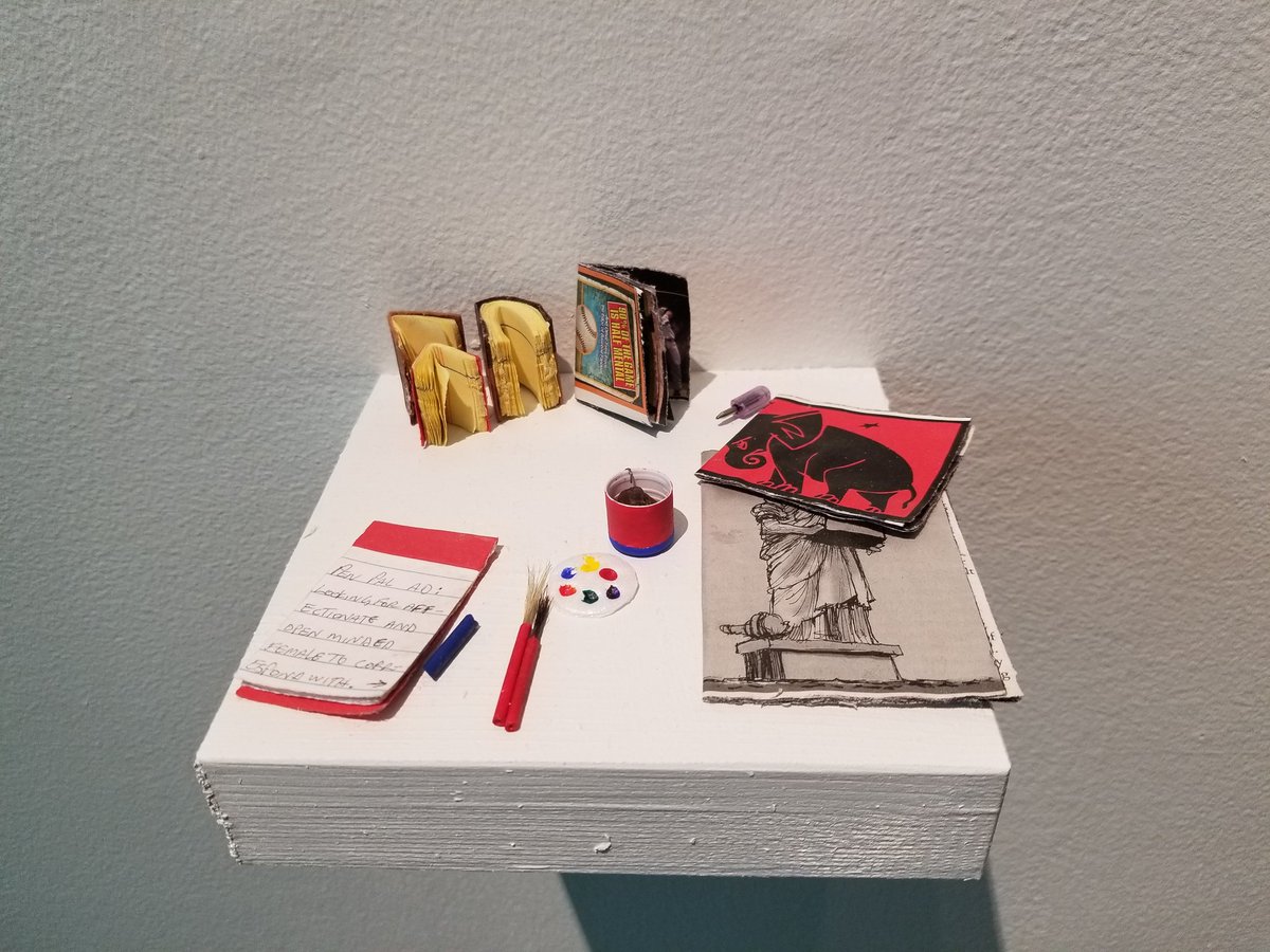 fromthecenter's tweet photo. π·: #TheLongTerm, a show curated by Sarah Ross + Damon Locks w/ drawings, paintings, installations, animations + miniatures from the artists who spend time in classrooms at #Stateville Prison w/ Prison Neighborhood Arts Project. Up thru Nov 20 @artspubliclife. #EnvisioningJustice https://t.co/udfcMHKmcx