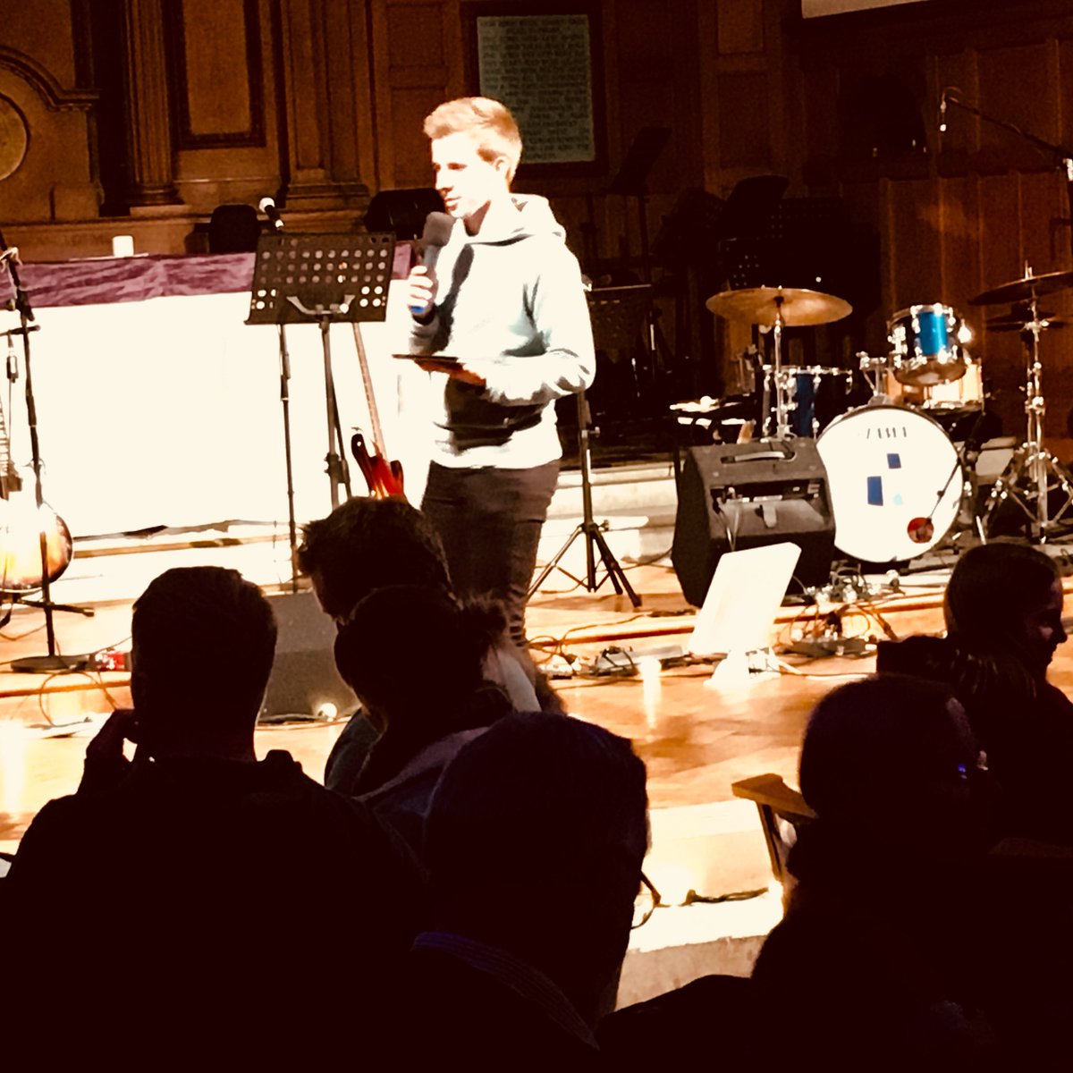 AckroydonCC's tweet photo. @BrynJenkins doing #PreachMania asking what hats we wear. Hats tell you about purpose. Jesus knew his purpose, even if others misinterpreted his hat. https://t.co/AiVx4hiTGe