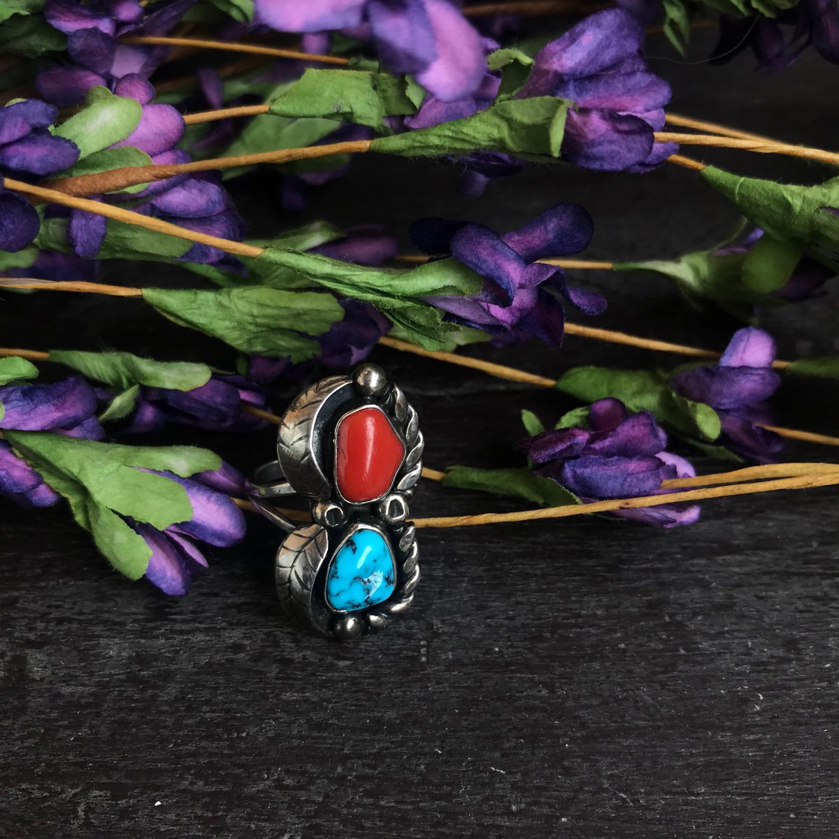 Vintagestylelov's tweet photo. Excited to share the latest addition to my #etsy shop: #Vintage #Artisan Handmade Navajo Native American Ring Sterling Silver / Authentic #Turquoise &amp; #Coral #vintagejewelry https://t.co/Frraz7htwd https://t.co/w1MMslXICP