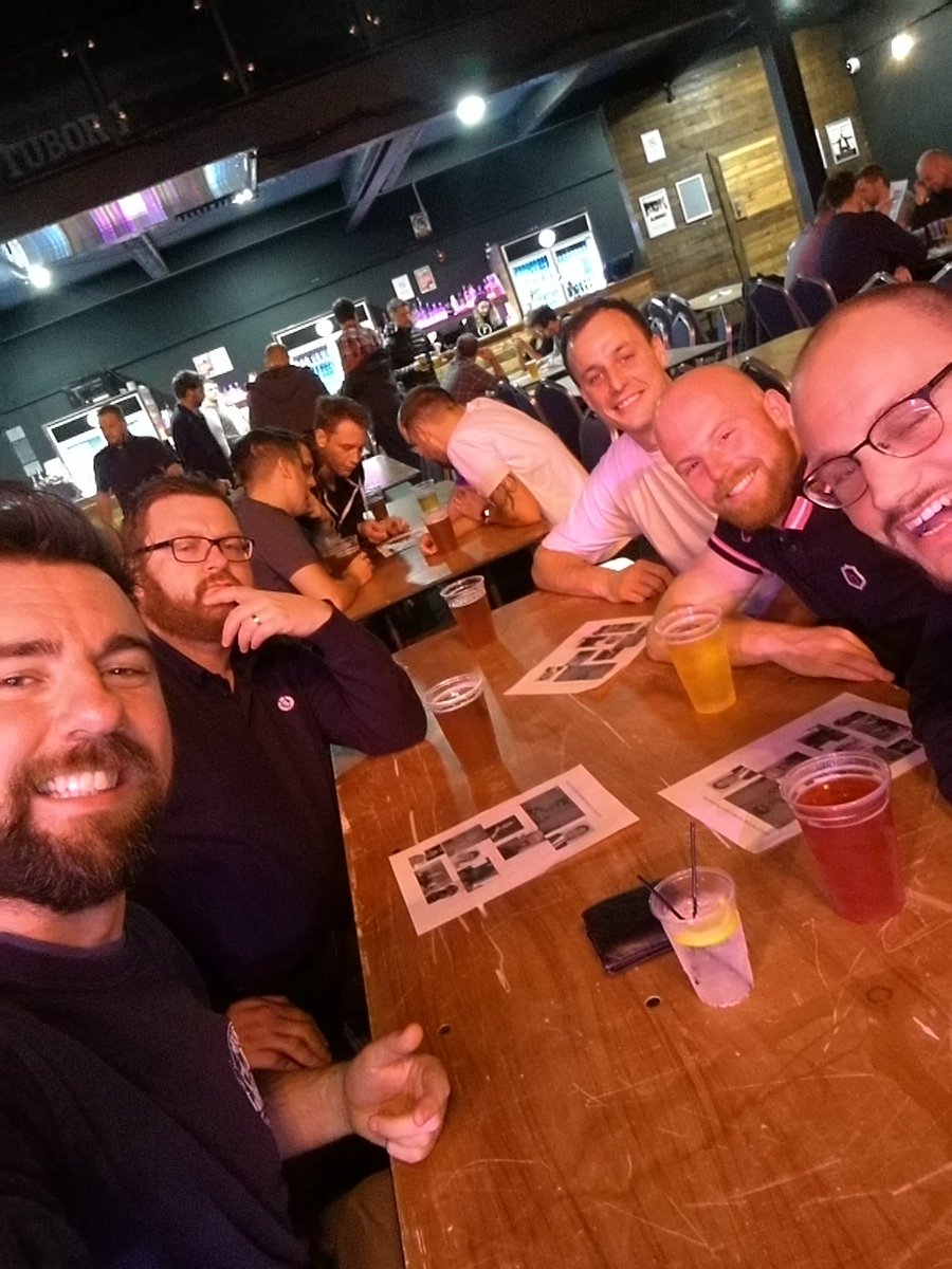 Tavernsts's tweet photo. The @Yolk_Recruit boys ready to dominate The Office quiz at @TramshedCF #friendfirst #bosssecond @DavidBrentMovie https://t.co/IwHMtgUj85