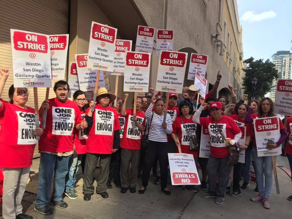 MyrtleColeforD4's tweet photo. In solidarity with hotel workers from @UNITEHERE30 and my union brothers and sisters. Many San Diego workers have begun their strike to demand better wages workers can live on. #1job #MarriotStrike #unionyes https://t.co/m5sYlgXcgo