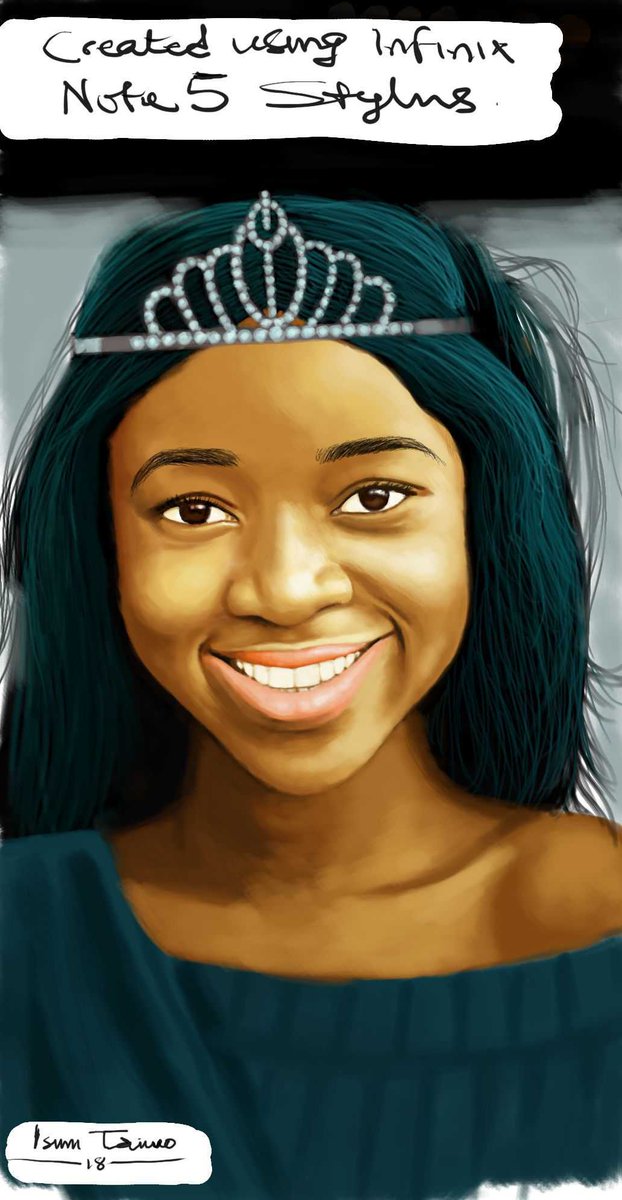 InfinixNigeria's tweet photo. Painting of our Miss Smart 2018 done by @IsimiTaiwo at the #Note5StylusActivation with the #TheIntelligentCreator https://t.co/0iIqu5zLu1 https://t.co/wfCbfLOSf4