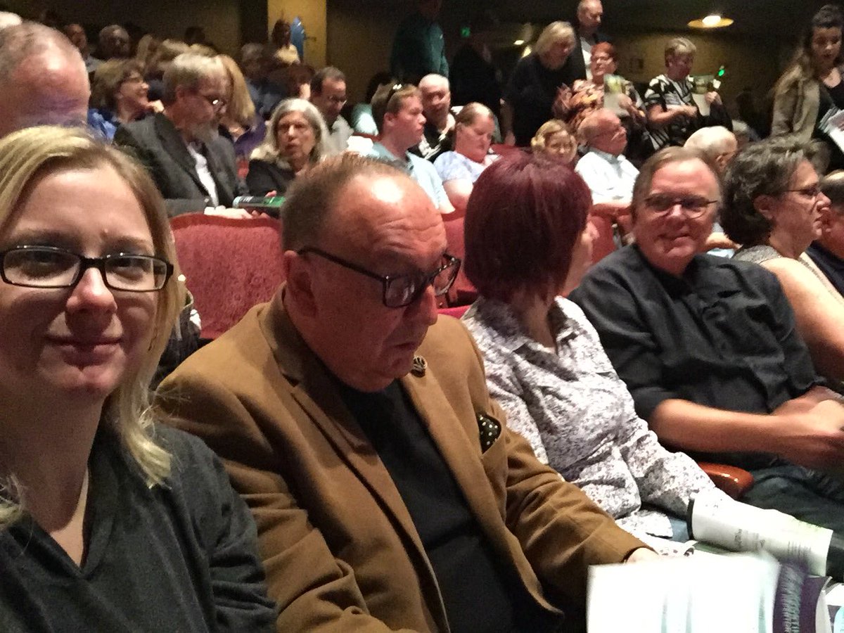SherlockPhD's tweet photo. An excellent crew for a Sunday matinee. Ready for Jeffrey Hatcher’s “Holmes and Watson” at the Indiana Repertory Theatre. #IRTLIVE #G2BV #Acadventuress https://t.co/ysA513ZhPr