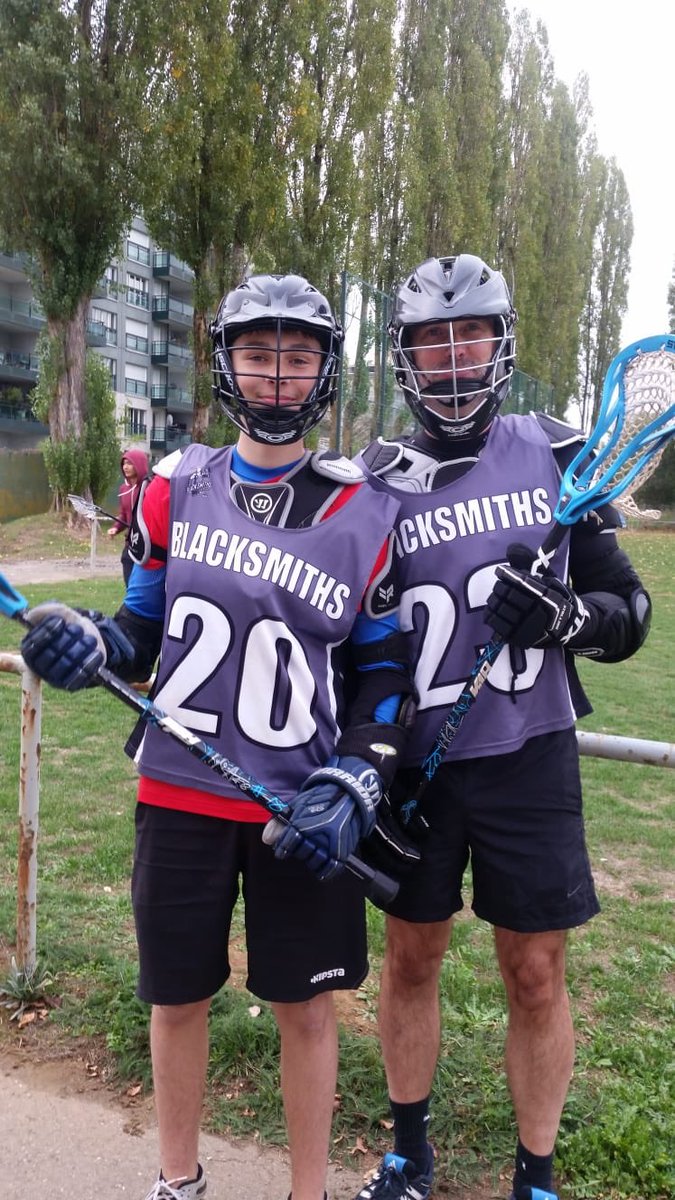 Father and son for the first time together on a #Lacrosse championship game. Lost against Namur, I barely survived, but it was great fun <a href="/LaxLuxembourg/">Luxembourg Lacrosse</a>