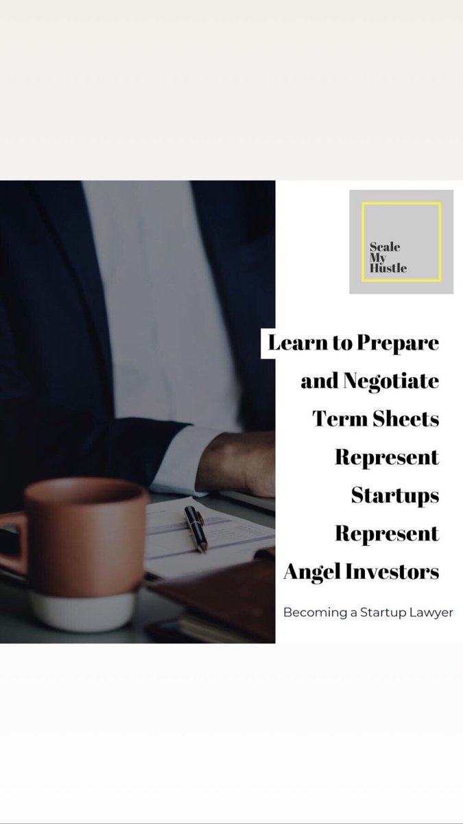Hello Lawyers, there is a growing startup scene but are you prepared. I have years of experience doing this and so I’ve decided to teach you too. You can easily increase your income by providing services to start ups & investors. Follow  @scalemyhustle for more details.