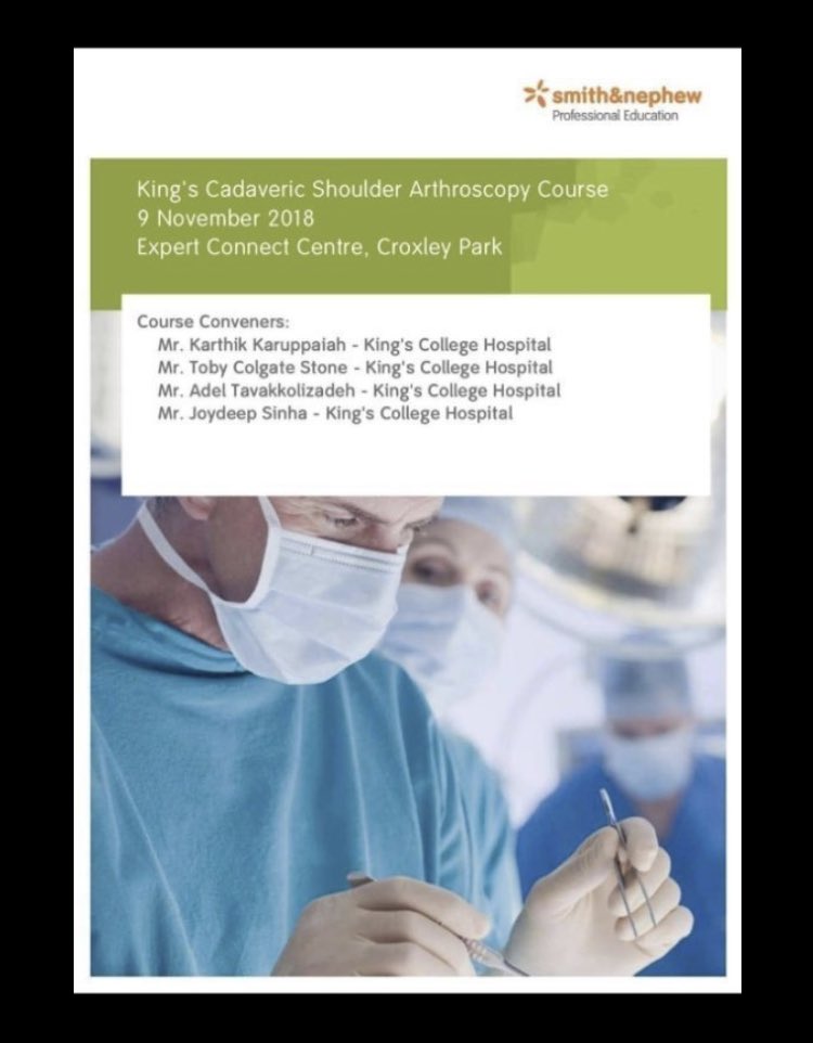 <a href="/londonbonejoint/">londonbjc</a> consultants <a href="/colegatestone/">Toby Colegate-Stone</a> <a href="/karthikkarup/">Karthik Karuppaiah</a> <a href="/adeltavak/">Adel Tavakkolizadeh</a> hosting <a href="/KingsCollegeNHS/">King's College NHS</a> shoulder arthroscopy course in November with <a href="/SmithandNephew/">SmithandNephew</a> #education