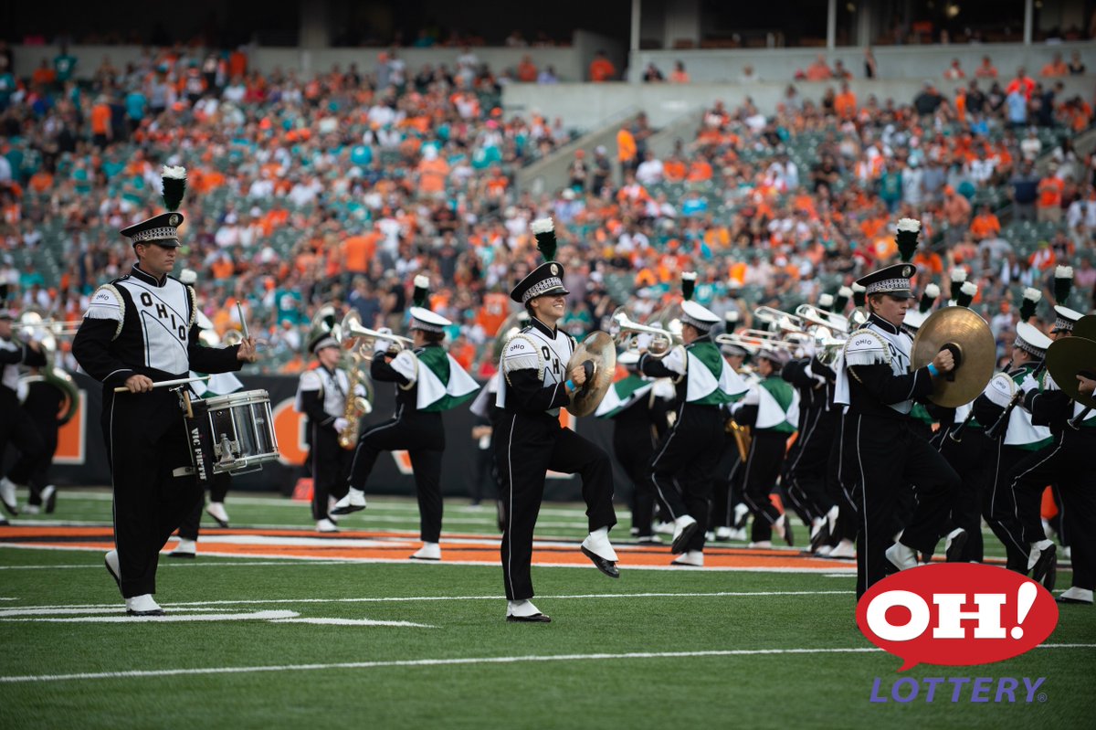 Bengals's tweet photo. The Ohio University Marching 110 provided the entertainment during halftime today, presented by @OHLottery! https://t.co/LmKL3cxBBV