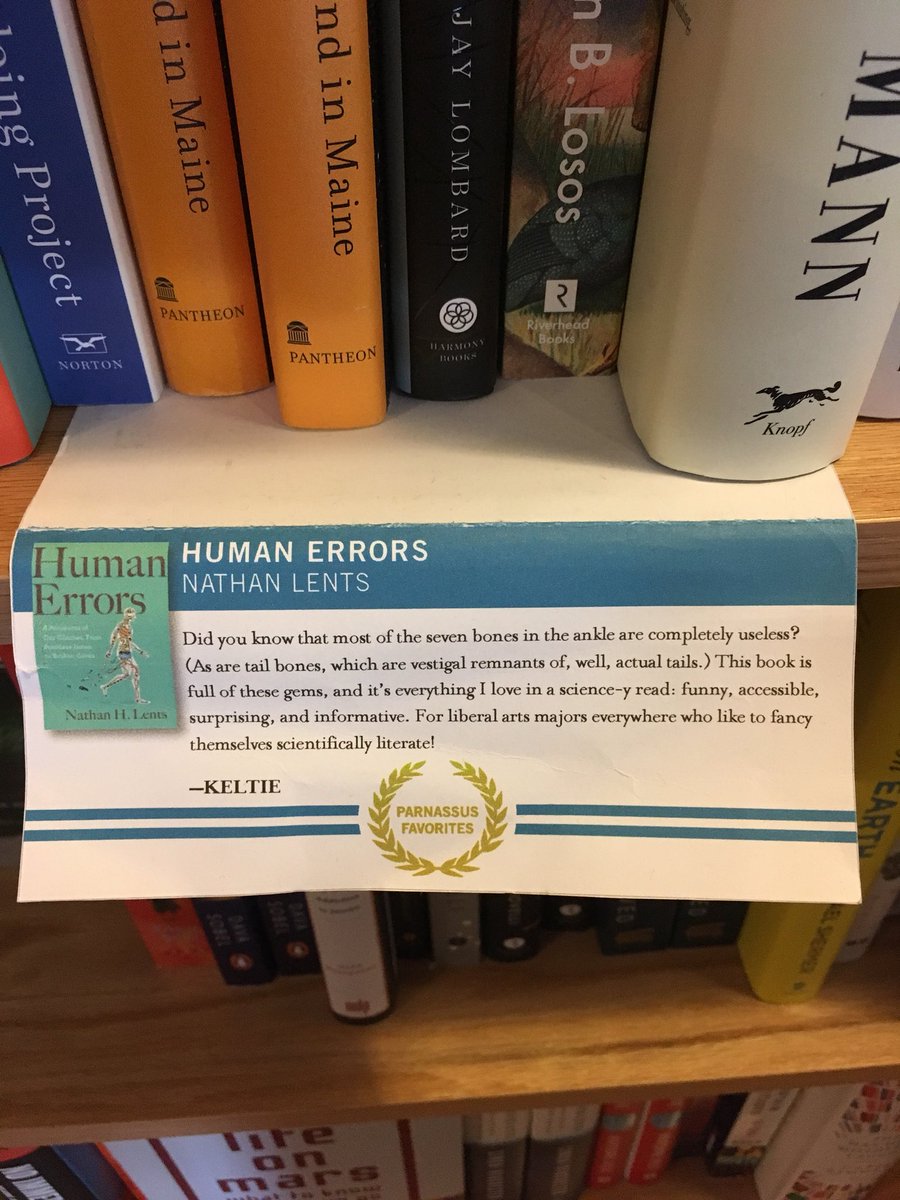 artcrimeprof's tweet image. Hey, @nathanlents - @ParnassusBooks1 is recommending #HumanErrors as “funny, accessible, surprising, and informative” - everything they want in a science read! @JohnJayResearch