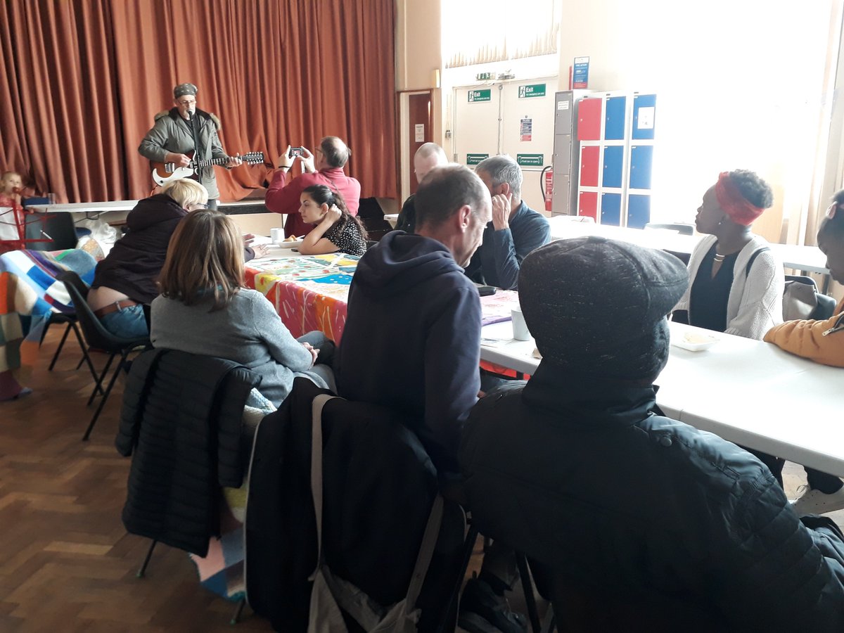 SponSpun's tweet photo. Thank you for all who joined us for the Community Meal today - delicious food @LangarAid and great music from @daisybellfolk @KadenceMuisc, Christopher Sidwell and the Singing Sock of Spon End! #Sponspun2018 #Langarweek Looking forward to #SponSpun2019 already! https://t.co/5ccxWQ3hUN