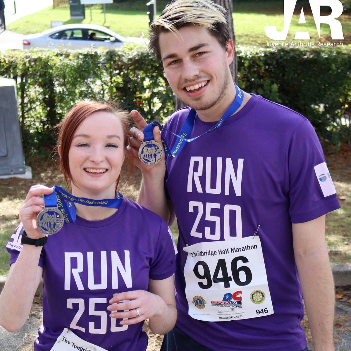 JARProject's tweet photo. He's done it! Alex completed #Run250 at the Tonbridge Half Marathon today, bringing the total distance run to an incredible 250.8 miles in just two weeks to raise awareness of #JIA. 
There is still time to donate, so please visit https://t.co/HJmXlKPTWf. https://t.co/gkPRDbJRKI