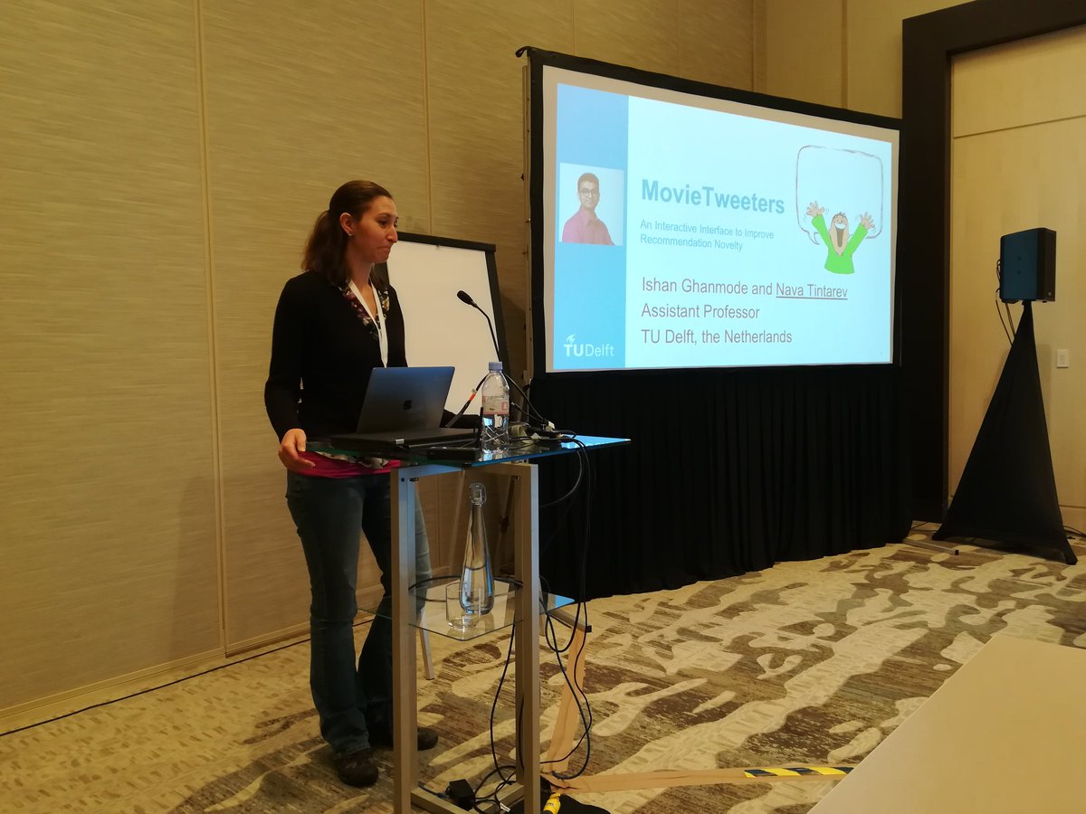 McWillemsen's tweet photo. @navatintarev on stage again talking about movietweeters. Work with Ishan Ghanmode @IntRS2018 #recsys2018 https://t.co/S2mZ1Qgzl9