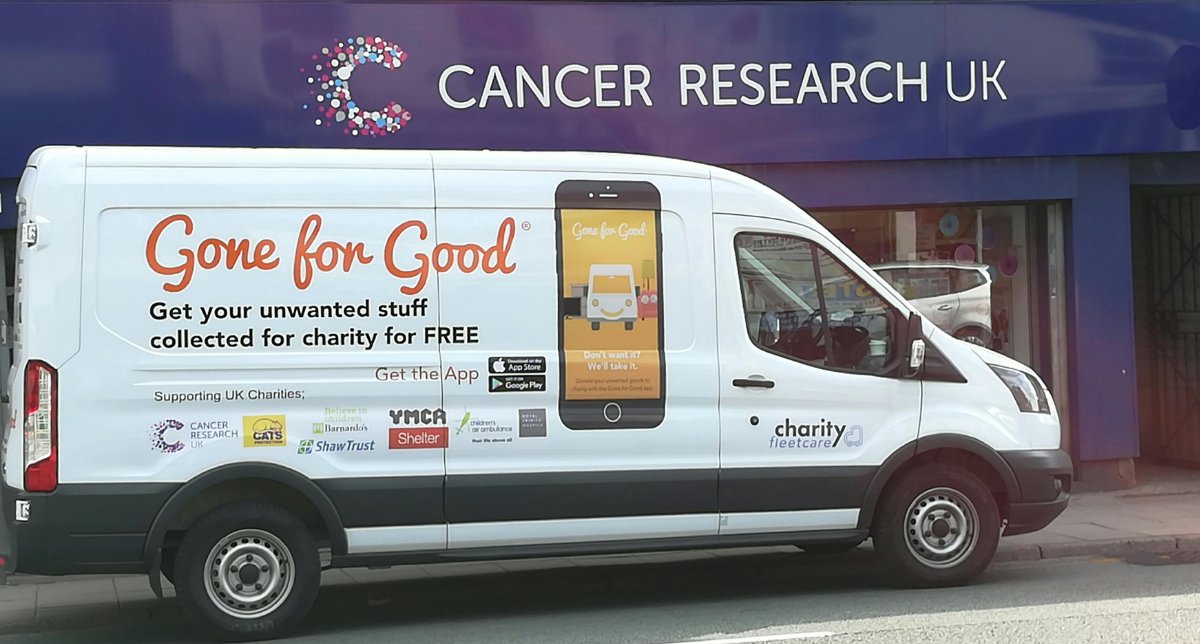 GoneForGoodApp's tweet image. Proud to be partnering with @CRUKShops to help them get more donations into their stores! bit.ly/CharityVan #Funickers