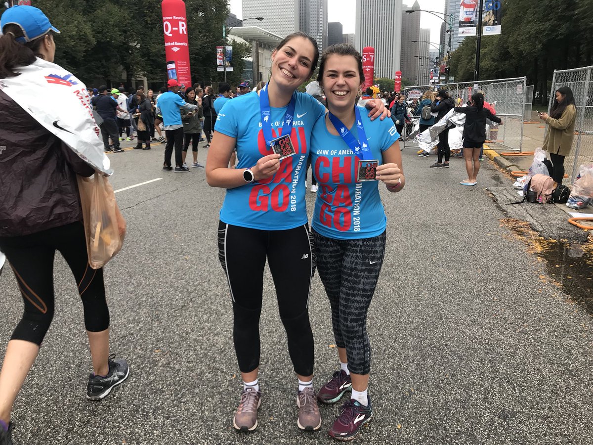 PhDPotts's tweet photo. 4:06:26 at Chicago marathon today! Cheeky 5 min PB, super happy! And super proud of my little sis who smashed her first marathon! #teampotts #chicagomarathon https://t.co/bBLtlZmyMf