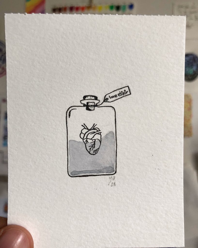 YuHekal's tweet photo. love elixir.. seems this will be the year of the bottles .. catching up #day4 #inktober #ink #ecoline #love #loveelixir #bottle #magic #sketch #lovingmemory #doodle #brush #inktober2go #inktoberegypt #انكتوبر #inktober2018 https://t.co/cG5oiFb49C