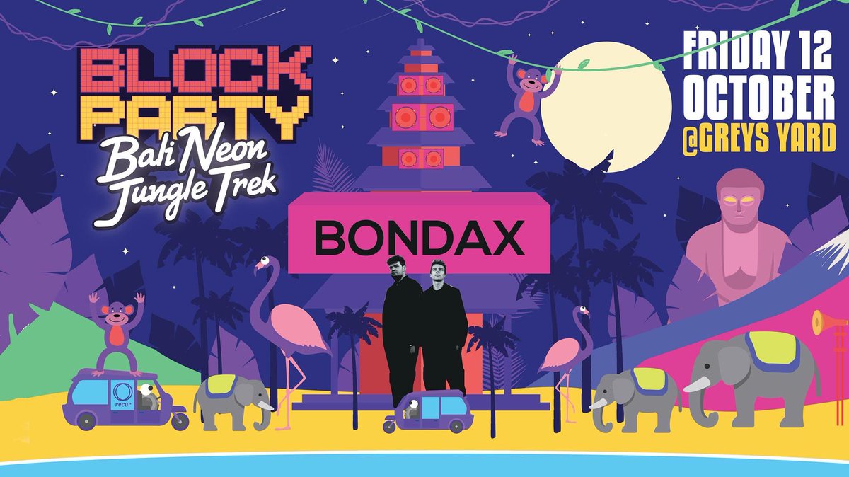 INCOMING TO THE BLOCK!!
<a href="/bondaxuk/">Bondax</a> This Friday #GreysYard The Phenomenal Duo Return From Their Studio To Their Spiritual Home Behind The Decks Once Again On Their #Recur Album Tour! Tkts BlockPartyNcl.co.uk #bondax #housemusic #blockpartyNcl