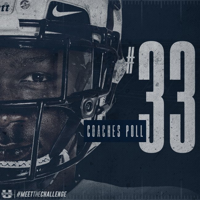 USUFootball's tweet photo. Utah State receiving votes in both @AP_Top25 and Coaches Poll. 

👀➡️ https://t.co/timFZswQvC 

#AggiesAllTheWay 
#MeetTheChallenge https://t.co/tYHYNo3iBY