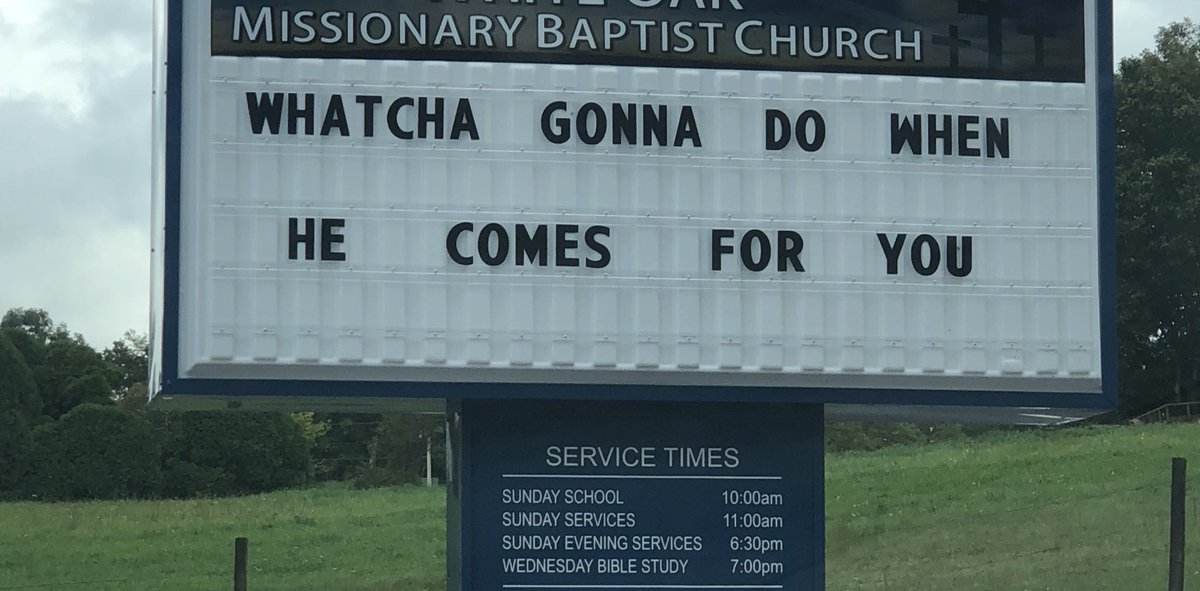 nefertitijaquez's tweet image. This week in #ChurchSigns!
