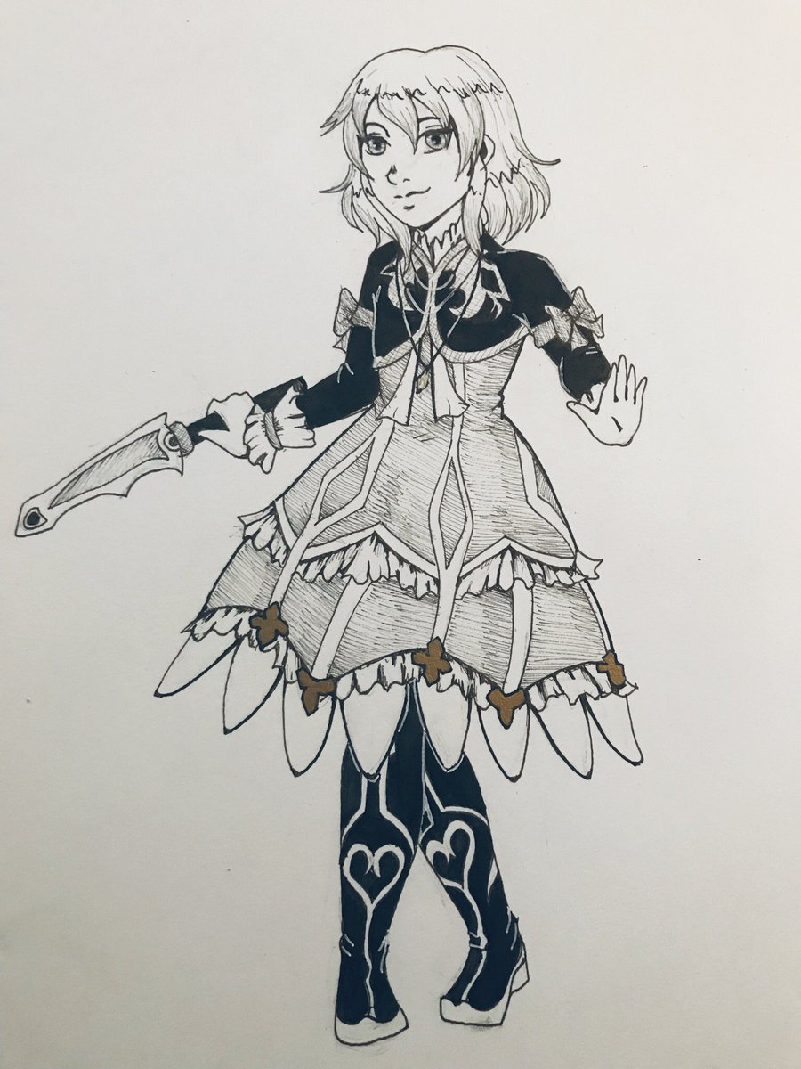 shiningbindx's tweet photo. #inktober day 7! My sweet child, Elize. Her design is always a fun challenge to draw.
#inktober2018 #TalesofXillia #elizelutus https://t.co/jbxzrXJ3z1