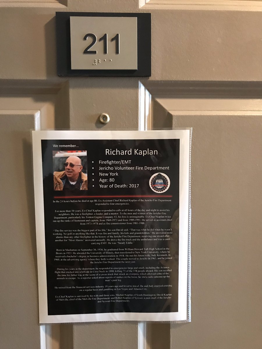 LCFR_HG's tweet photo. Thank you to @countryinn Gettysburg (PA) for showing your appreciation & respect for our Fallen Firefighters & their families by allowing our honor guard to place these memorials on every door. Each night, we were reminded of who we are here to serve. #FireHero2018 @NFFF_News https://t.co/9lR7BdstVe