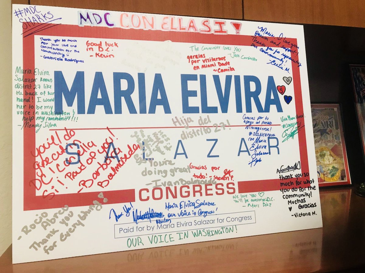 MaElviraSalazar's tweet photo. Thank you very much to the @MDCollege and @mdcgop students for your support and commitment to this campaign. I am beyond grateful for your continuous efforts in ensuring our voice is heard, even on weekends. 
 #TeamMariaElvira #ConEllaSi #MariaElviraSalazar #District27 https://t.co/KjWxPi42LK
