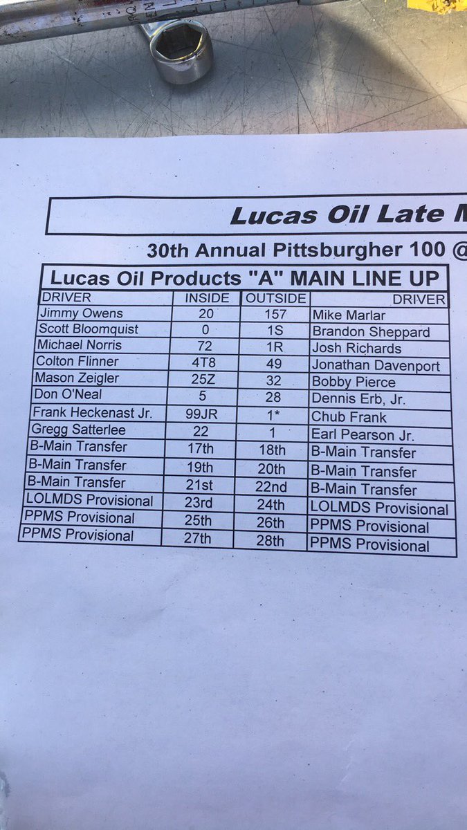 TheCrusherKid's tweet photo. Crusher kid starting inside of row 3 for the #Pittsburgher100 @PAMotorSpeedway @lucasdirt #Stella #XR1 #Integrashocks #HenryRacingEngines https://t.co/fxZ9y5RnPI