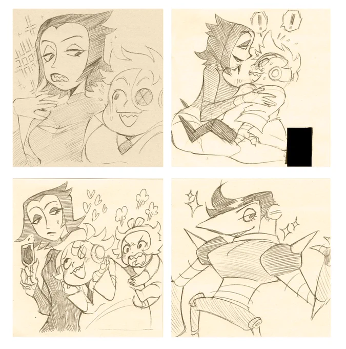 i drew prof venomous and boxman with boobs 
also raymond 