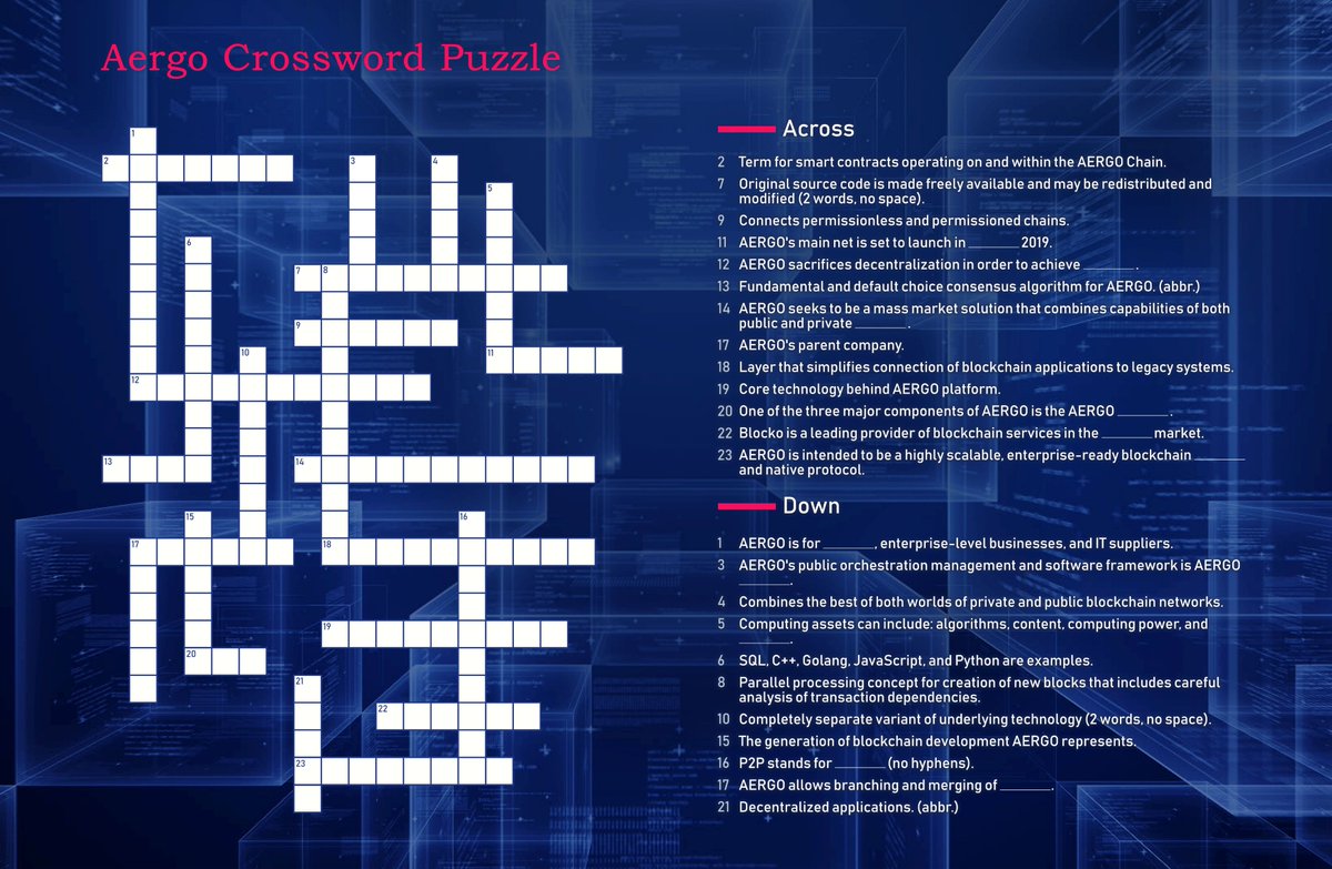 hashtabmagazine's tweet image. Aergo Crossword Puzzle